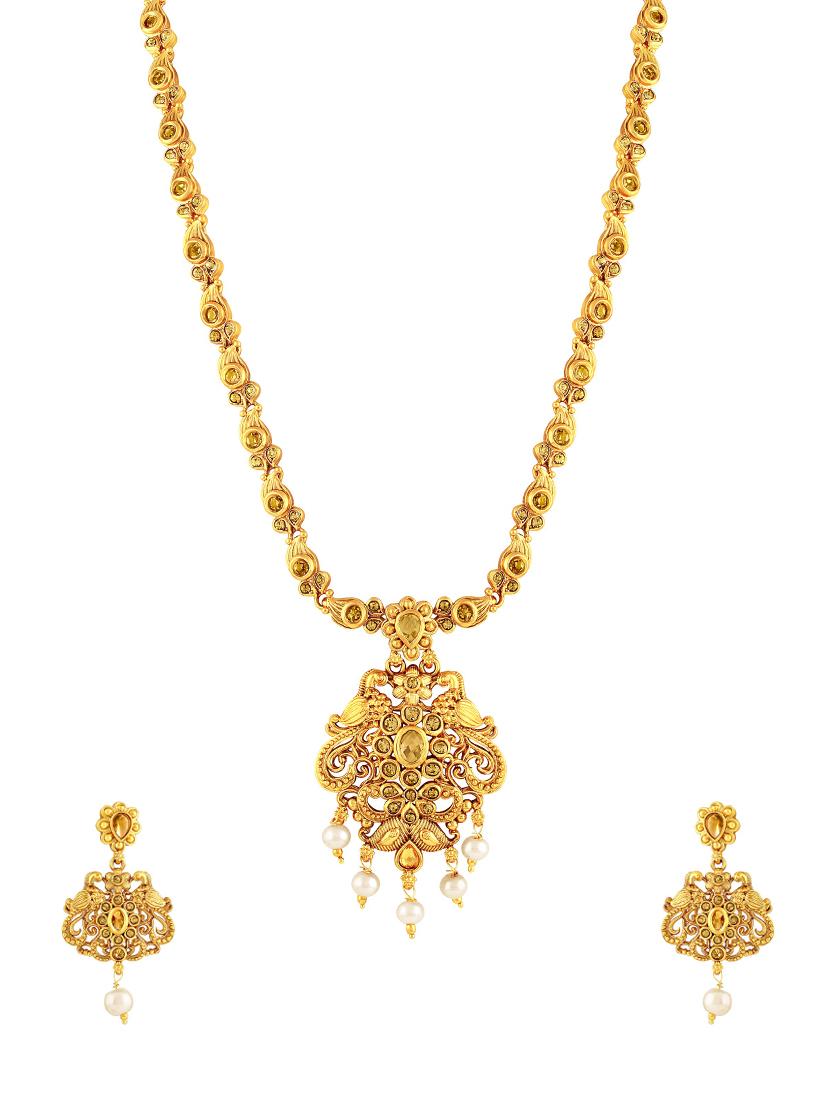 gold zinc statement necklace - 16064750 - Zoom Image - 1