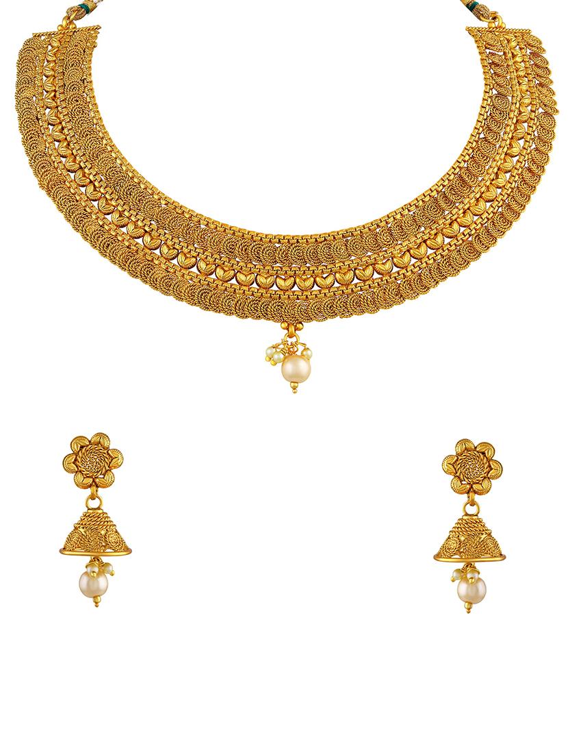 gold brass choker necklace - 16064766 - Zoom Image - 1