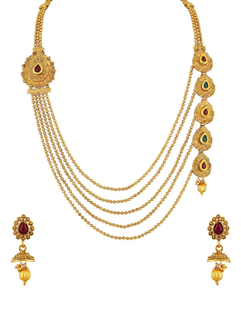 gold zinc statement necklace - 16064795 - Zoom Image - 1