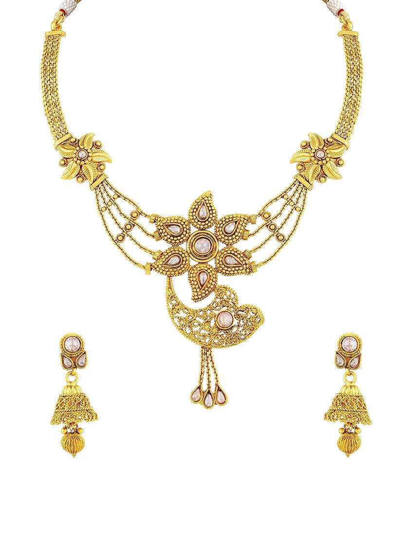 gold brass statement necklace - 16064797 - Zoom Image - 1