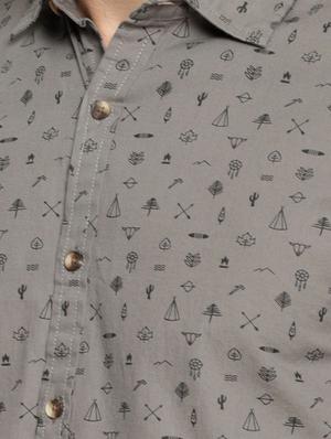 grey printed casual shirt - 16064948 - Standard Image - 4