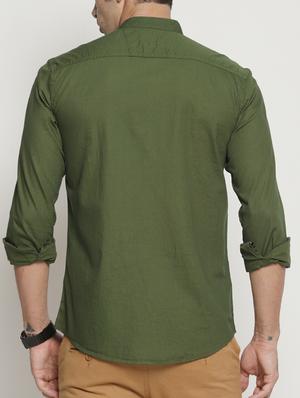 green solid casual shirt - 16064950 - Standard Image - 3