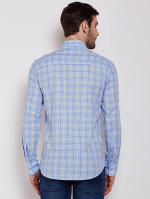 blue checkered casual shirt - 16065439 - Standard Image - 3