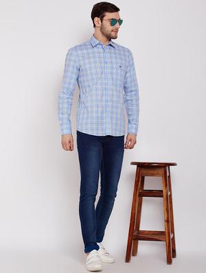 blue checkered casual shirt - 16065439 - Standard Image - 4