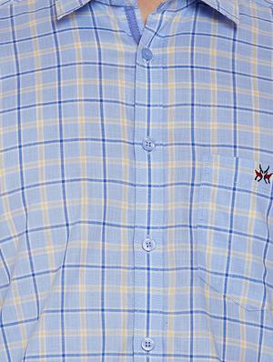 blue checkered casual shirt - 16065439 - Standard Image - 5