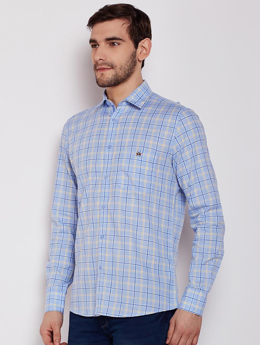 blue checkered casual shirt - 16065439 - Zoom Image - 2