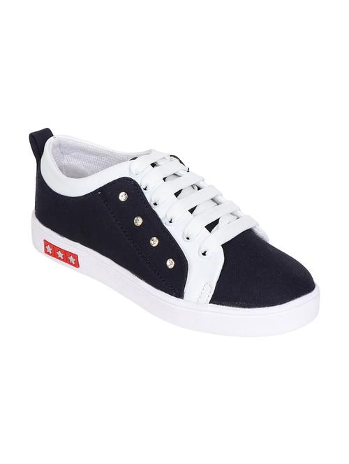 navy lace-up sneakers - 16065508 - Standard Image - 1