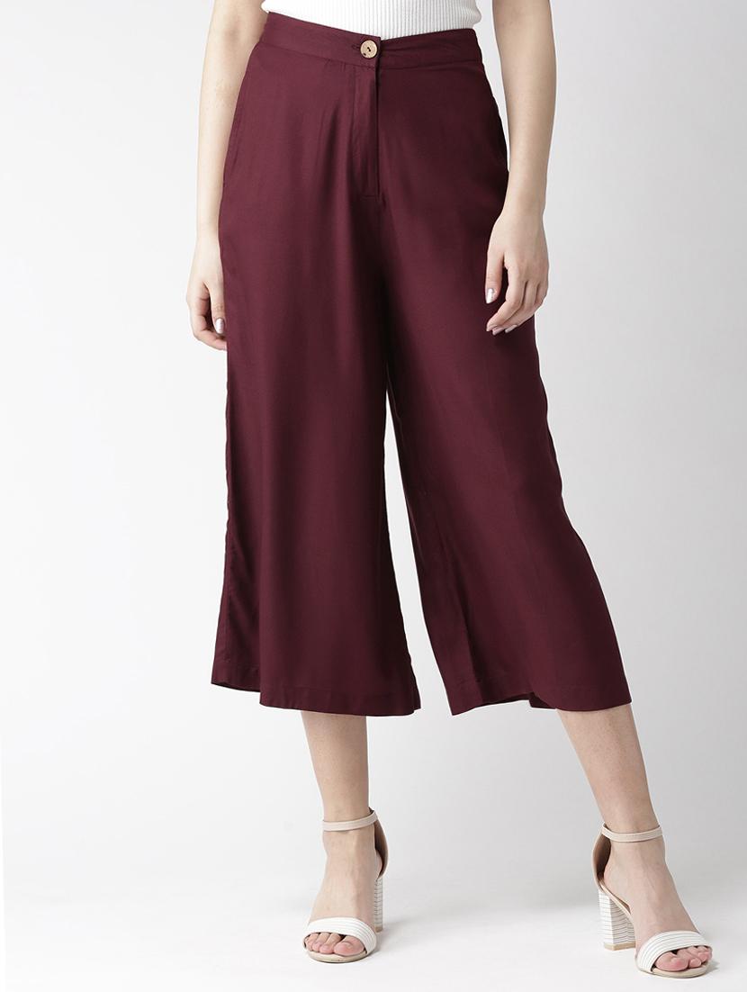 button detail wide leg culottes - 16065519 - Zoom Image - 1