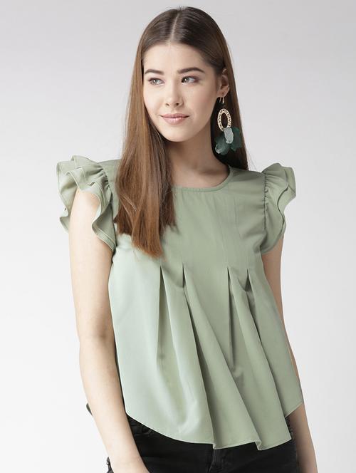 bow patch pleated asymmetric top - 16065578 - Very Small Image - 1