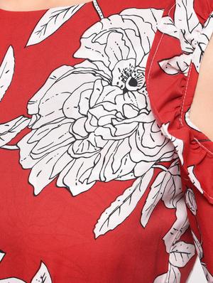 ruffled cold shoulder floral jumpsuit - 16065811 - Standard Image - 6