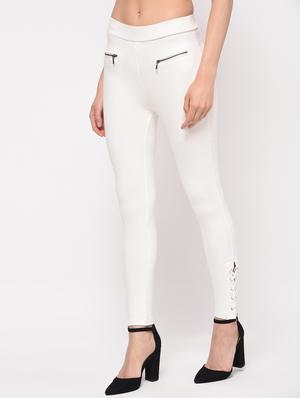 criss cross detail zipper trim jegging - 16065930 - Standard Image - 2