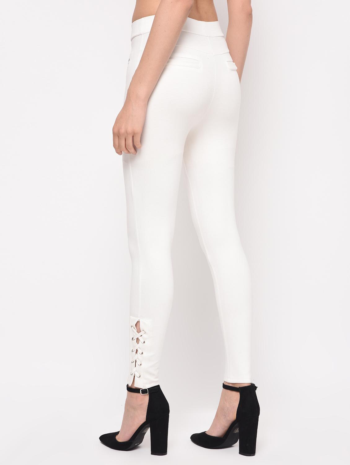criss cross detail zipper trim jegging - 16065930 - Zoom Image - 3