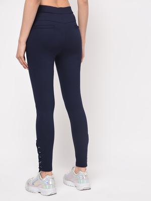 criss cross detail zipper trim jegging - 16065933 - Standard Image - 3