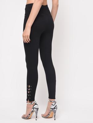 criss cross detail zipper trim jegging - 16065934 - Standard Image - 3