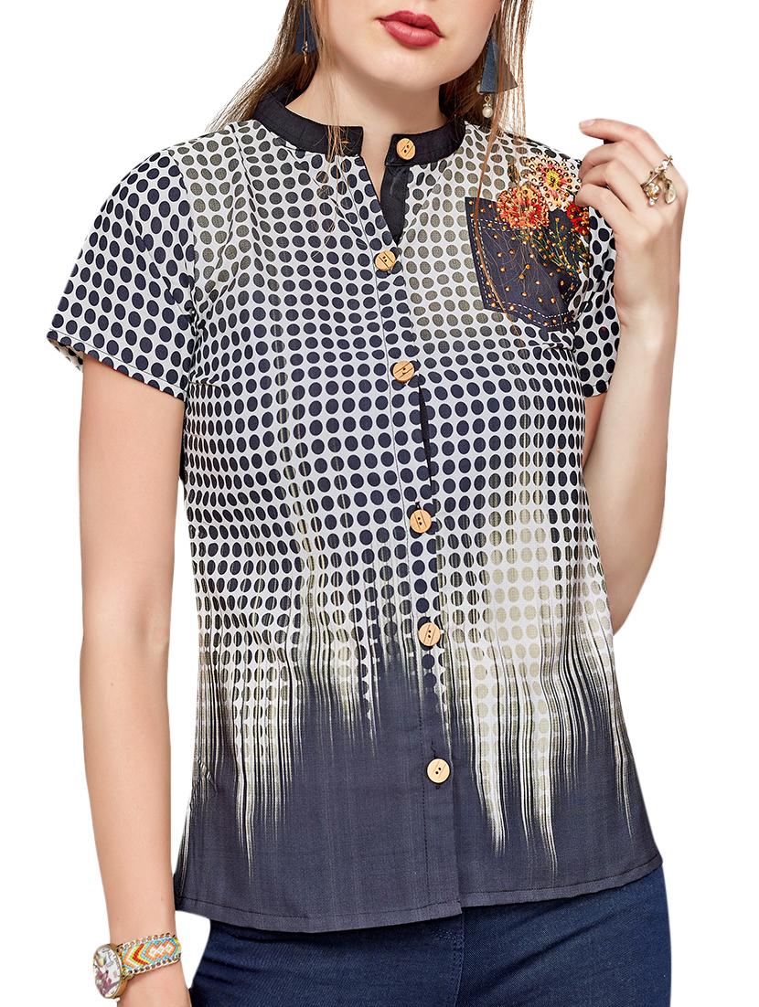 embroidered polka dots shirt - 16066350 - Zoom Image - 1