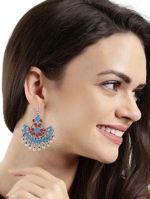 black metal chandellier earring - 16066910 - Standard Image - 3