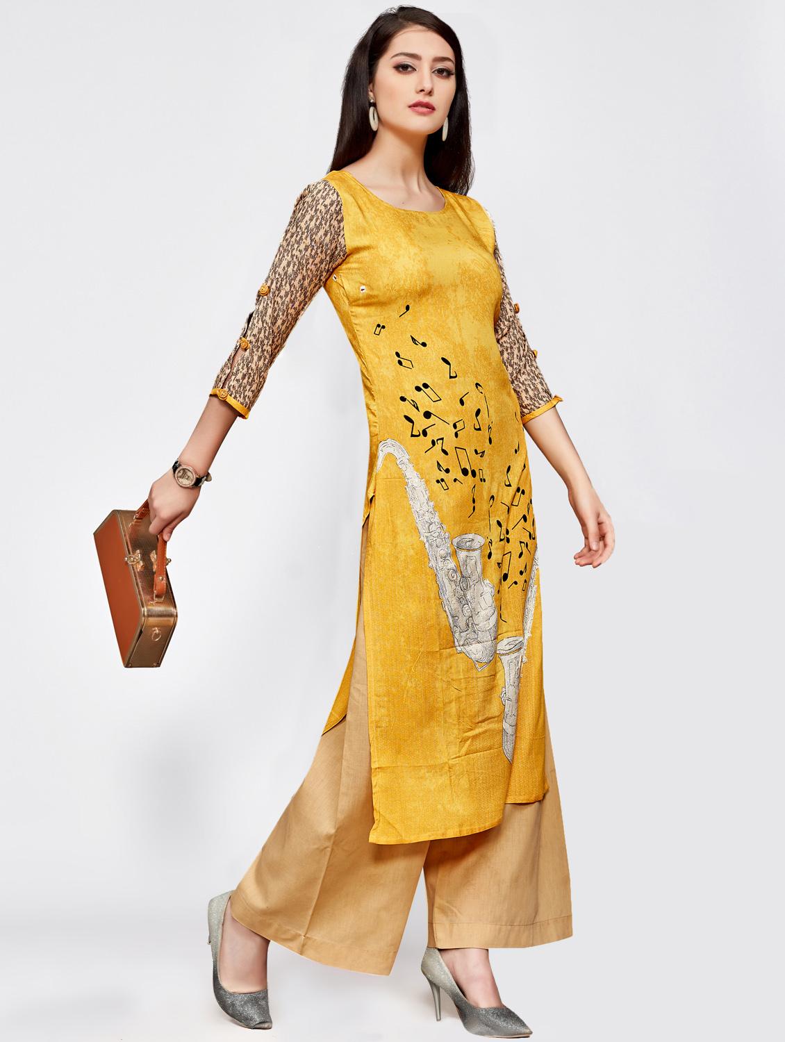 conversational straight kurta - 16067016 - Zoom Image - 2