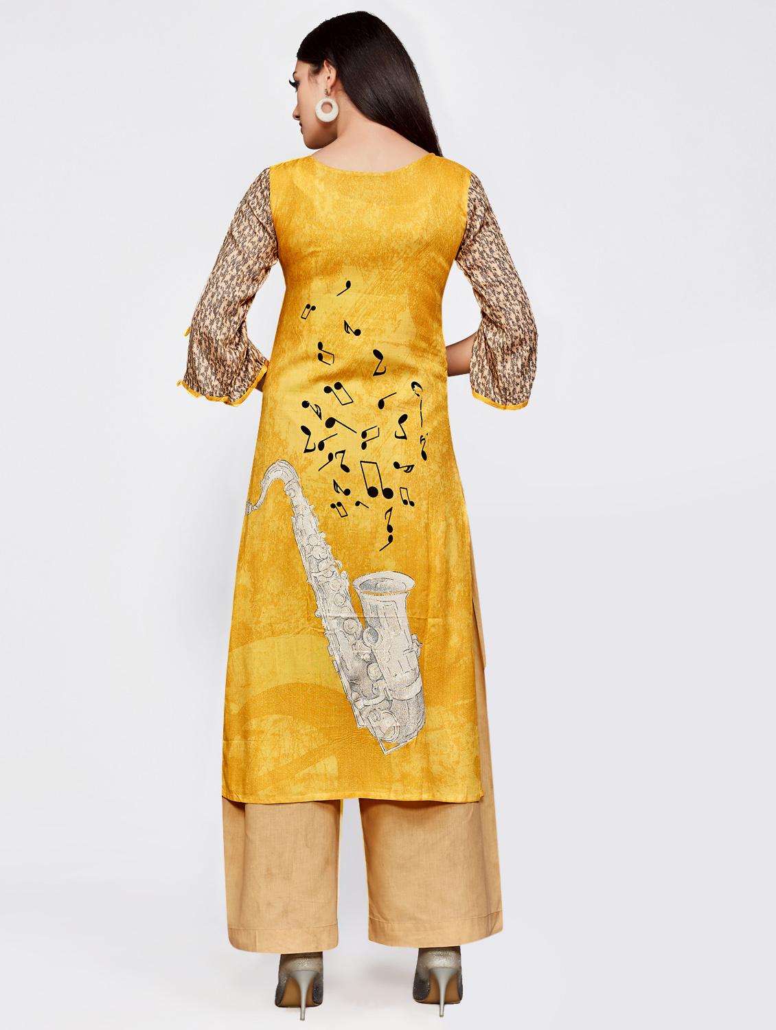 conversational straight kurta - 16067016 - Zoom Image - 3