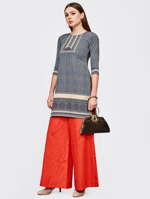 printed straight kurta - 16067078 - Standard Image - 2