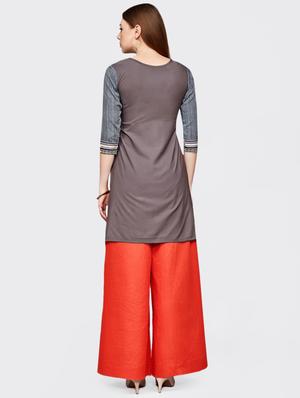 printed straight kurta - 16067078 - Standard Image - 3
