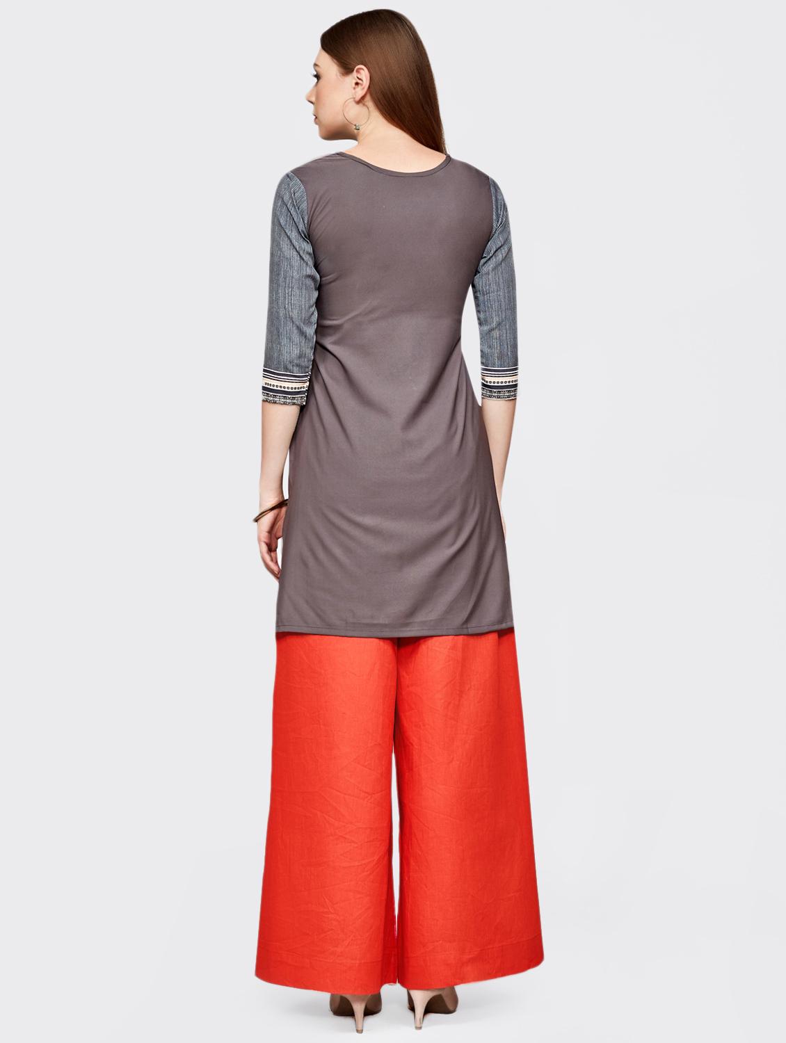 printed straight kurta - 16067078 - Zoom Image - 3