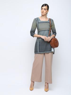 printed straight kurta - 16067091 - Standard Image - 4