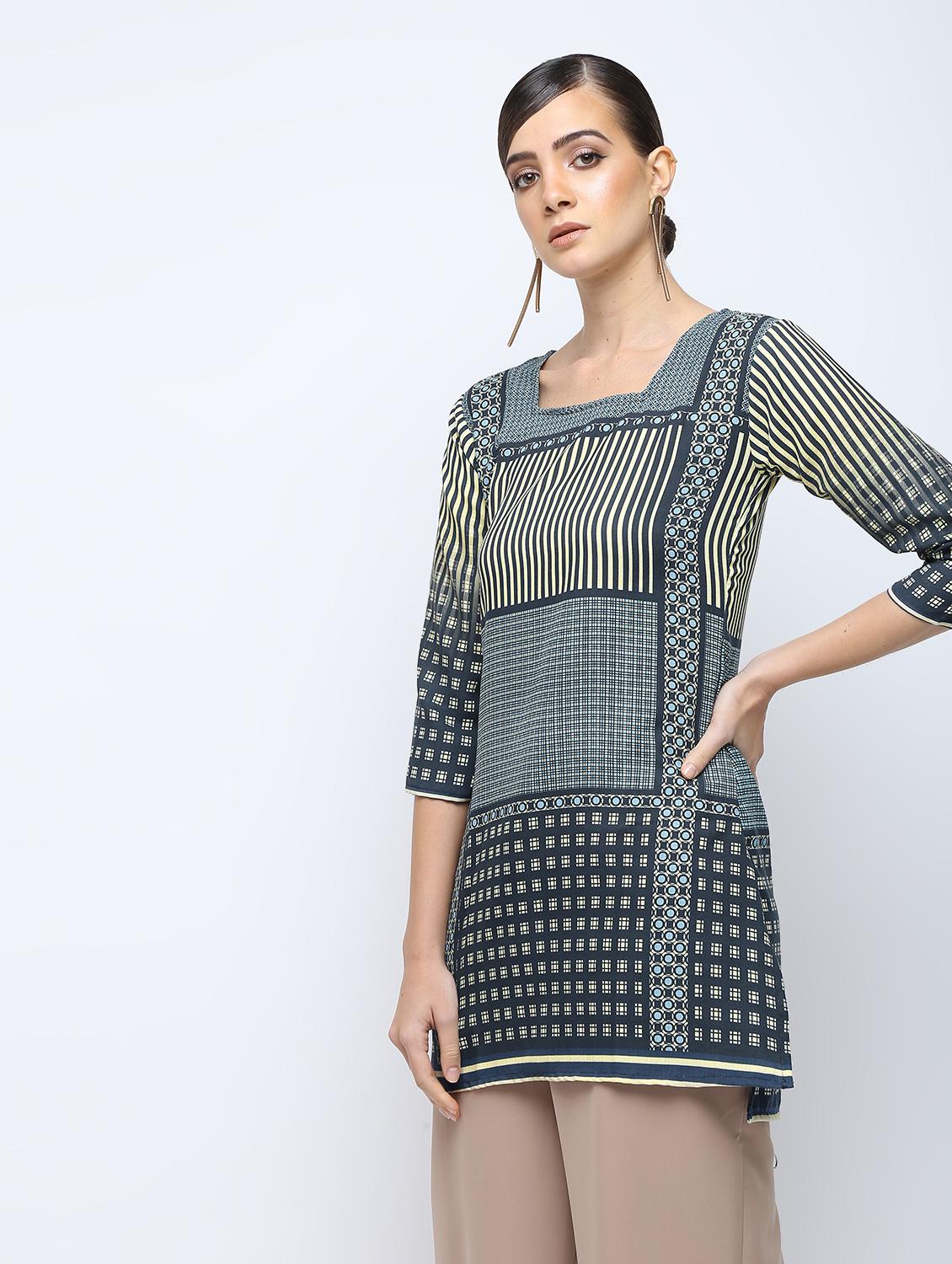 printed straight kurta - 16067091 - Zoom Image - 1