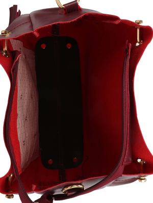 maroon leatherette (pu) regular handbag and pouch combo - 16067109 - Standard Image - 3