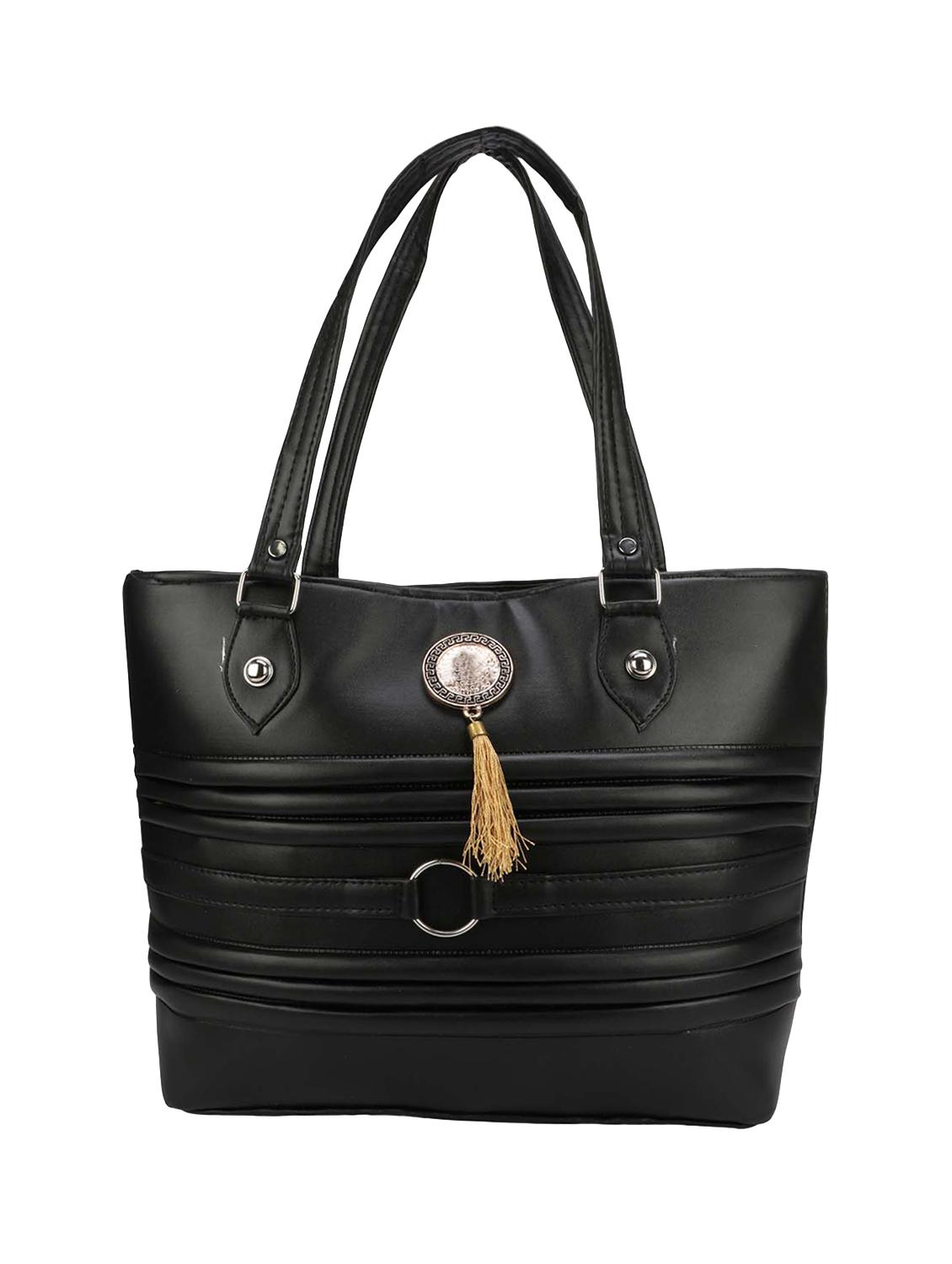 black leatherette (pu) regular handbag - 16067116 - Zoom Image - 1