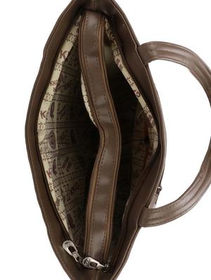 brown leatherette (pu) regular handbag - 16067117 - Standard Image - 3
