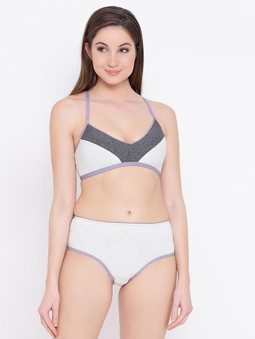 Color block bras and panty set - 16071384 - Standard Image - 1