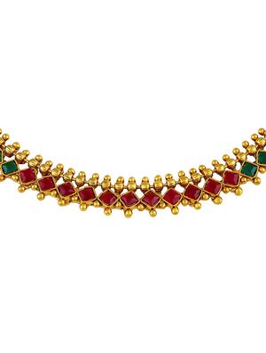 gold brass choker necklace - 16071838 - Standard Image - 2