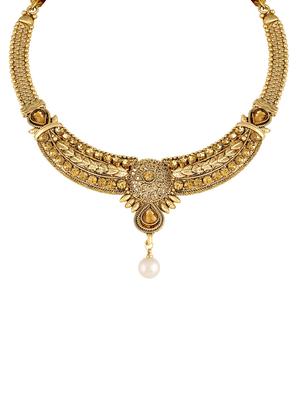 gold zinc choker necklace - 16071843 - Standard Image - 2