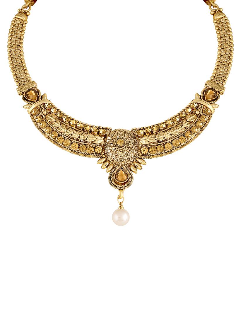 gold zinc choker necklace - 16071843 - Zoom Image - 2