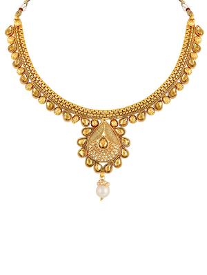 gold brass choker necklace - 16071844 - Standard Image - 2