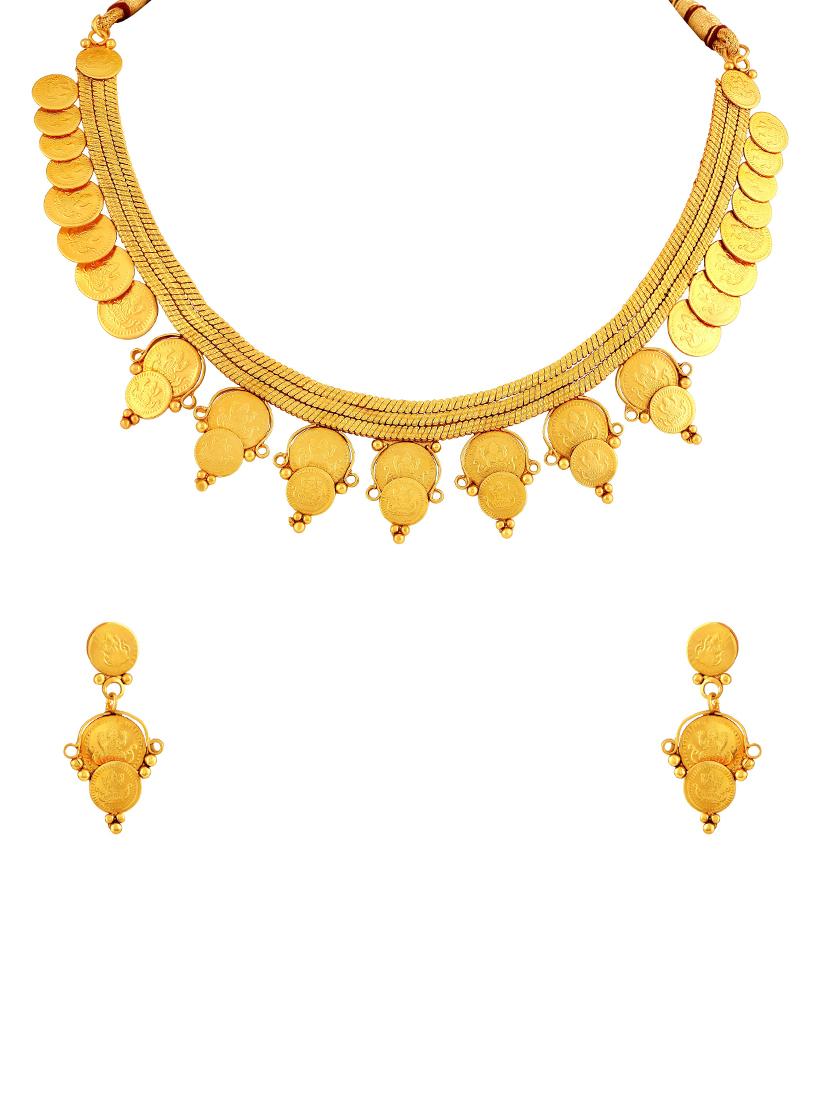gold brass choker necklace - 16071854 - Zoom Image - 1