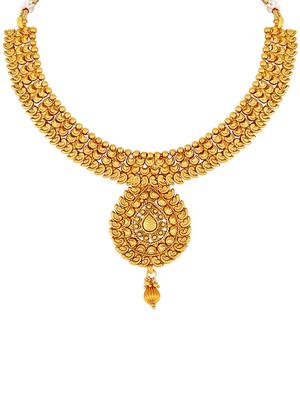 gold brass choker necklace - 16071862 - Standard Image - 2