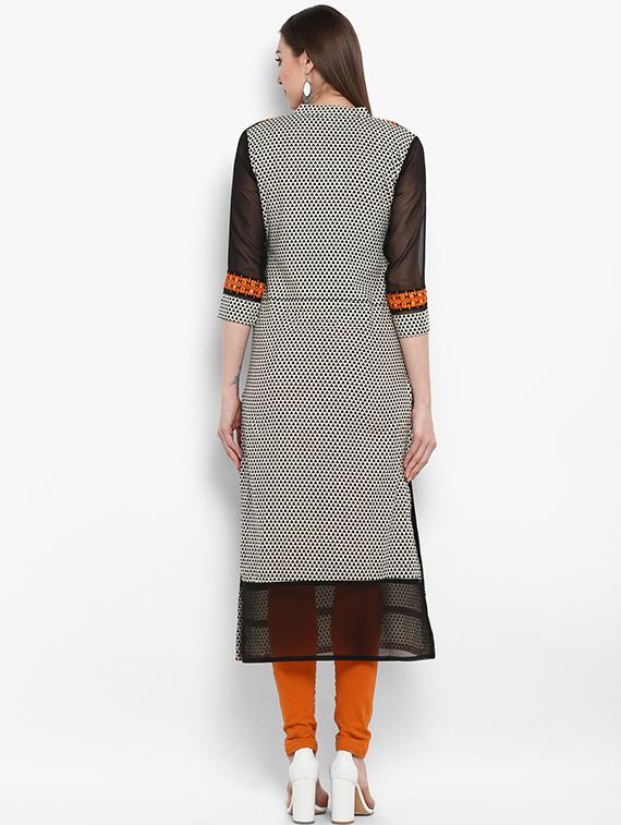 embroidered straight kurta - 16072212 - Zoom Image - 3