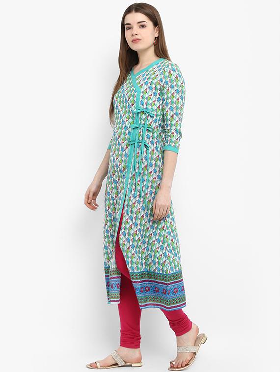 geometrical angrakha kurta - 16072213 - Zoom Image - 2