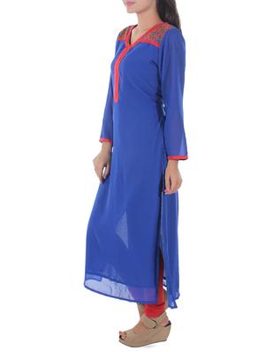 yoke printed straight kurta - 16072224 - Standard Image - 2