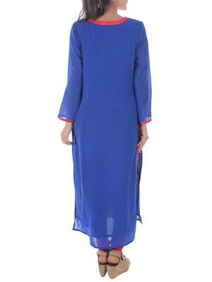 yoke printed straight kurta - 16072224 - Standard Image - 3