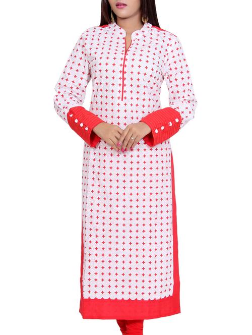 printed straight kurta - 16072268 - Standard Image - 1