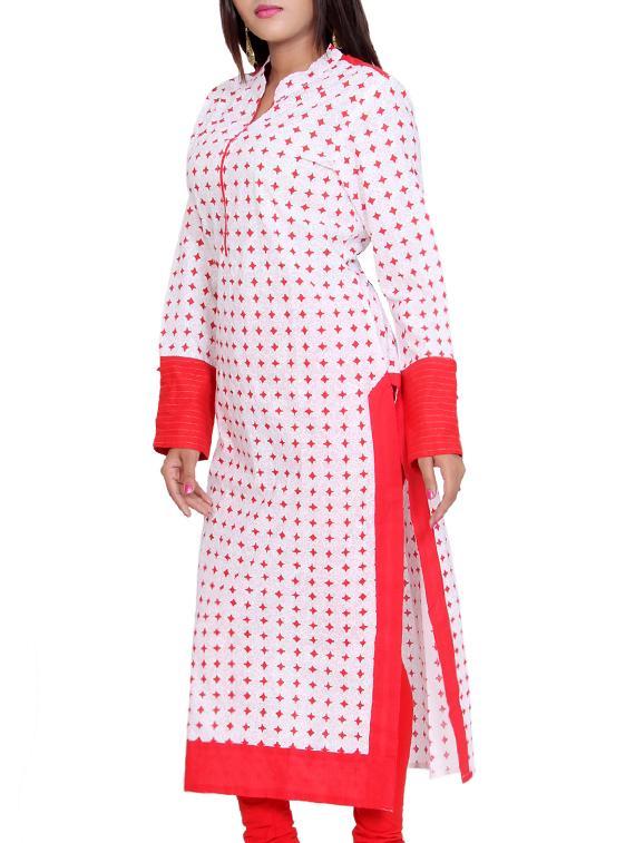 printed straight kurta - 16072268 - Zoom Image - 2