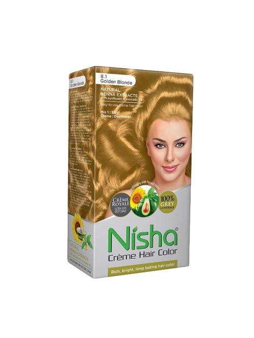 nisha cr?me hair color (8.1 golden blonde) 120ml - 16072559 - Standard Image - 1