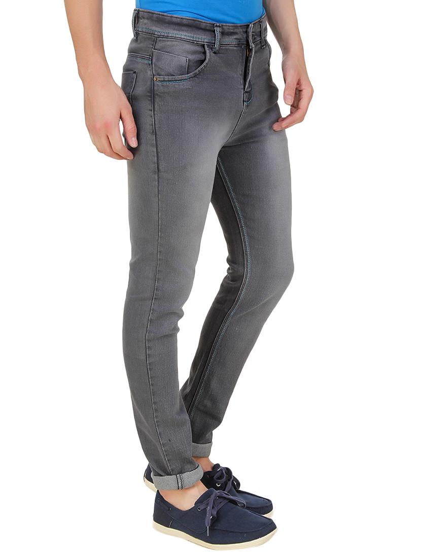 grey cotton blend heavy washed jeans - 16074032 - Zoom Image - 2