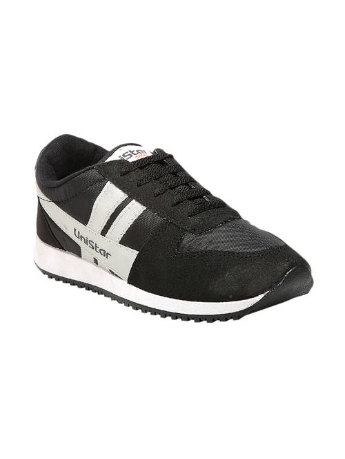 black leatherette sport shoes - 16077288 - Standard Image - 1