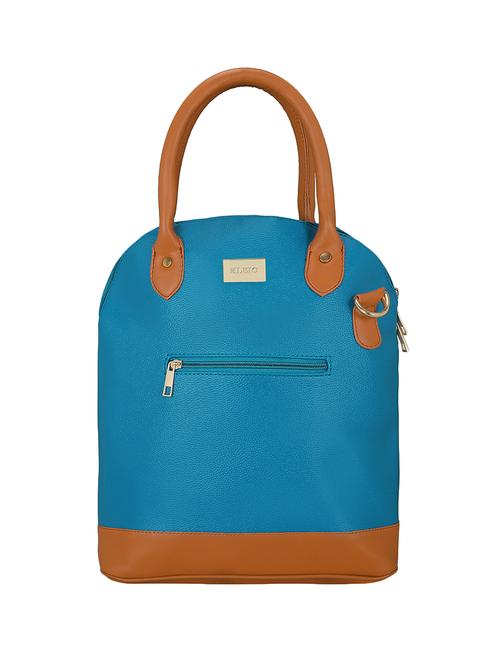 blue leatherette (pu) regular handbag - 16077561 - Standard Image - 1