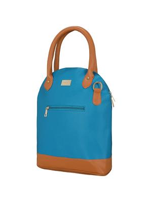 blue leatherette (pu) regular handbag - 16077561 - Standard Image - 4