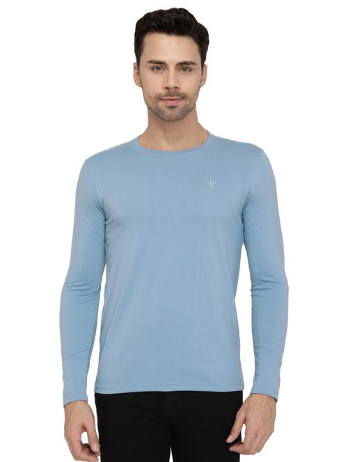 blue solid tshirt - 16077632 - Standard Image - 1