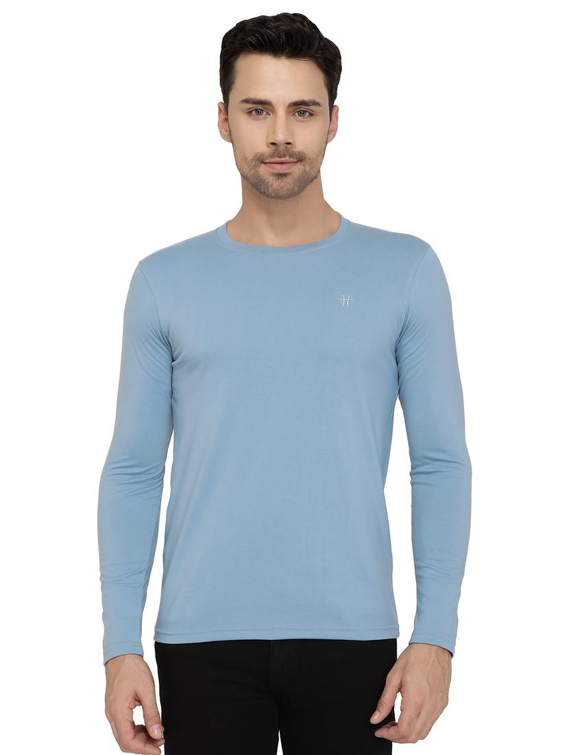 blue solid tshirt - 16077632 - Zoom Image - 1